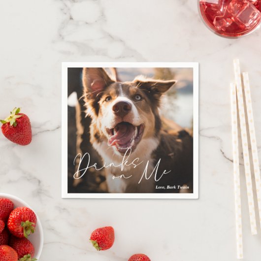 Moderne minimalistische eenvoudige hondenbruiloft servet (Insitu)