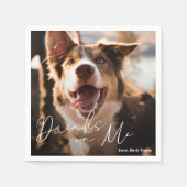 Moderne minimalistische eenvoudige hondenbruiloft servet (Voorkant)