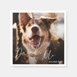 Moderne minimalistische eenvoudige hondenbruiloft servet