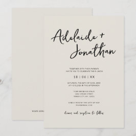 Moderne minimalistische eenvoudige huwelijksuitnod kaart