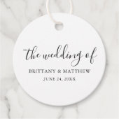 Moderne minimalistische eenvoudige kalligrafie bru bedankjes labels (Voorkant)