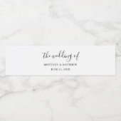 Moderne minimalistische eenvoudige kalligrafie bru waterfles etiket (Enkel label)