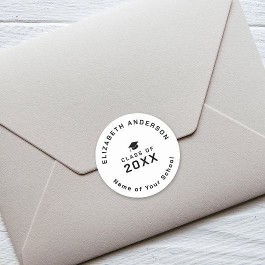 Moderne minimalistische eenvoudige klasse van 2024 ronde sticker