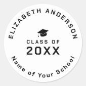 Moderne minimalistische eenvoudige klasse van 2024 ronde sticker (Voorkant)