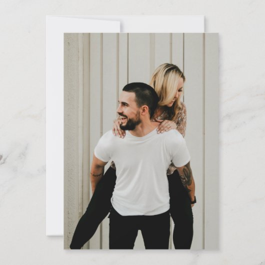 Moderne Minimalistische Eenvoudige Knoop Foto Uitn Save The Date (Achterkant)