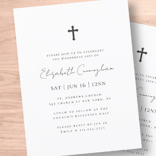 Moderne Minimalistische Eenvoudige Kruis Herdenkin Briefkaart