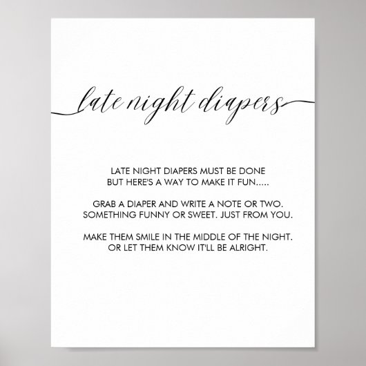 Moderne minimalistische eenvoudige late night luie poster (Voorkant)