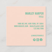 Moderne minimalistische eenvoudige leuke professio vierkante visitekaartje (Achterkant)