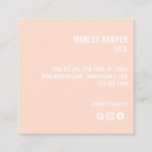 Moderne minimalistische eenvoudige leuke professio vierkante visitekaartje (Achterkant)