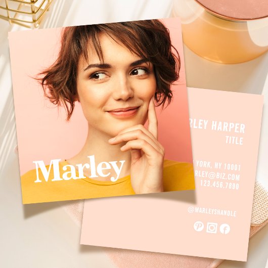 Moderne minimalistische eenvoudige leuke professio vierkante visitekaartje