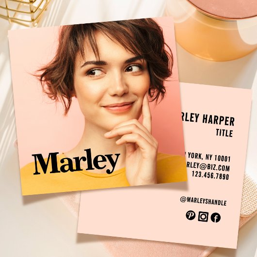 Moderne minimalistische eenvoudige leuke professio vierkante visitekaartje