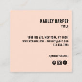 Moderne minimalistische eenvoudige leuke professio vierkante visitekaartje (Achterkant)