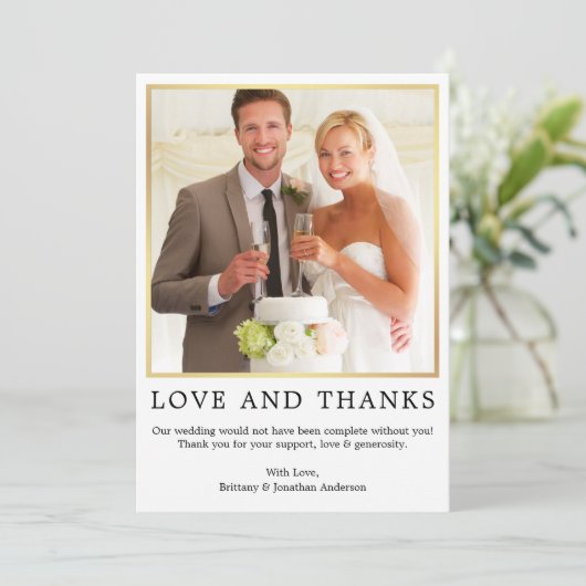 Moderne minimalistische eenvoudige liefde Bedankt  (Staand voorkant)