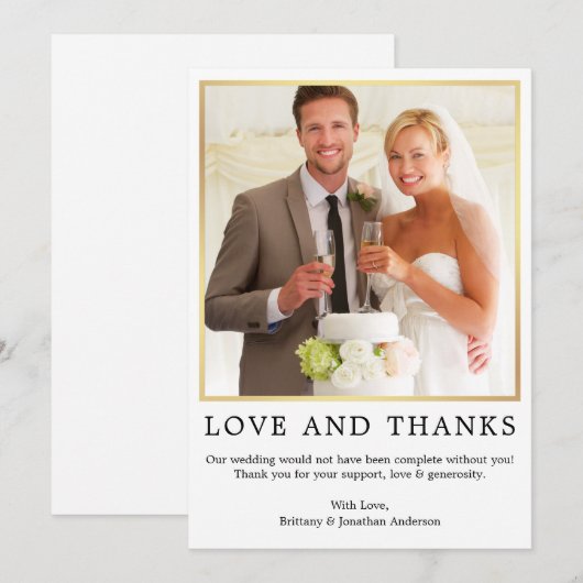 Moderne minimalistische eenvoudige liefde Bedankt  (Voorkant / Achterkant)