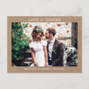 Moderne minimalistische eenvoudige liefde Bedankt Briefkaart