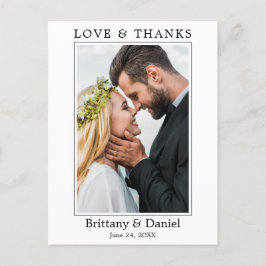 Moderne Minimalistische Eenvoudige Liefde Bedankt  Briefkaart