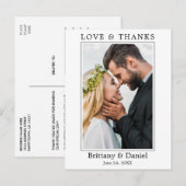 Moderne Minimalistische Eenvoudige Liefde Bedankt Briefkaart (Voorkant / Achterkant)