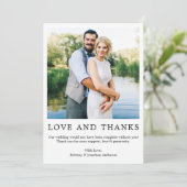 Moderne Minimalistische Eenvoudige Liefde Dank Fot Bedankkaart (Staand voorkant)