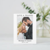 Moderne Minimalistische Eenvoudige Liefde Dank Fot Briefkaart (Staand voorkant)