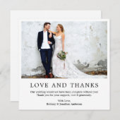 Moderne minimalistische eenvoudige liefde en Bedan Bedankkaart (Voorkant / Achterkant)