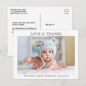 Moderne Minimalistische Eenvoudige Liefde en Dank  Briefkaart (Voorkant / Achterkant)