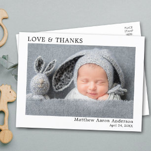 Moderne Minimalistische Eenvoudige Liefde en Dank Briefkaart