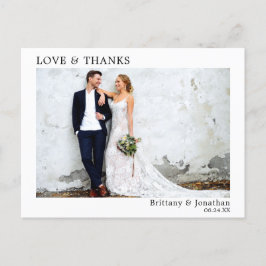 Moderne Minimalistische Eenvoudige Liefde en Dankb Briefkaart