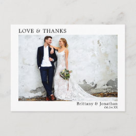Moderne Minimalistische Eenvoudige Liefde en Dankb Briefkaart