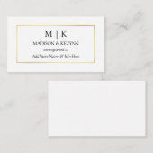 Moderne Minimalistische Eenvoudige Monogram Huweli Informatiekaartje (Voorkant / Achterkant)