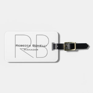 Moderne minimalistische eenvoudige monogram manage bagagelabel