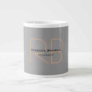 Moderne minimalistische eenvoudige monogram manage grote koffiekop