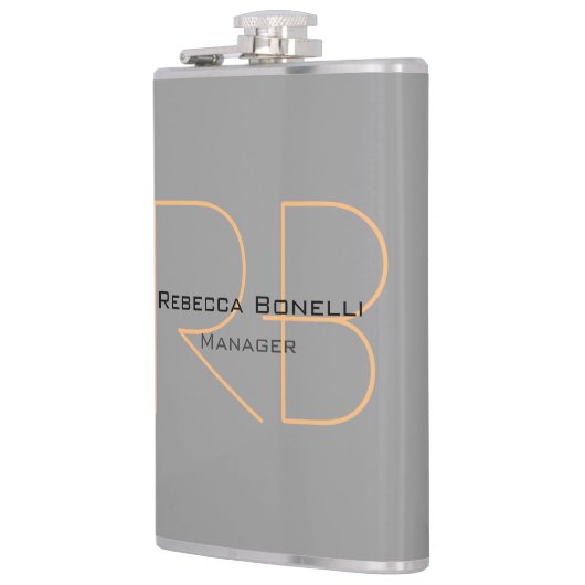 Moderne minimalistische eenvoudige monogram manage heupfles (Links)