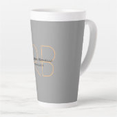 Moderne minimalistische eenvoudige monogram manage latte mok (Rechterhoek)