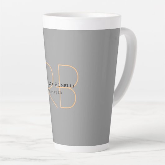 Moderne minimalistische eenvoudige monogram manage latte mok (Rechterhoek)