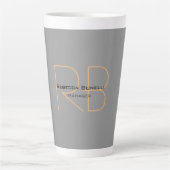 Moderne minimalistische eenvoudige monogram manage latte mok (Voorkant)