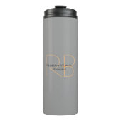 Moderne minimalistische eenvoudige monogram manage thermosbeker (Voorkant)