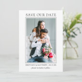 Moderne minimalistische, eenvoudige opslag van onz save the date (Staand voorkant)