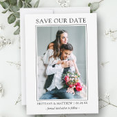 Moderne minimalistische, eenvoudige opslag van onz save the date