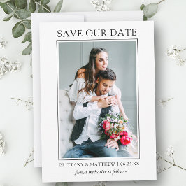 Moderne minimalistische, eenvoudige opslag van onz save the date