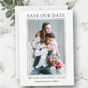 Moderne minimalistische, eenvoudige opslag van onz save the date