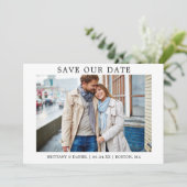 Moderne minimalistische, eenvoudige opslag van onz save the date (Staand voorkant)
