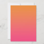 Moderne minimalistische eenvoudige Oranje roze bru Kaart (Achterkant)