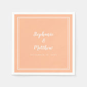 Moderne minimalistische eenvoudige perzik bruiloft servet (Voorkant)