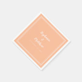 Moderne minimalistische eenvoudige perzik bruiloft servet (Hoek)