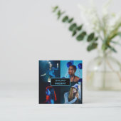 Moderne minimalistische eenvoudige professionele f vierkante visitekaartje (Staand voorkant)