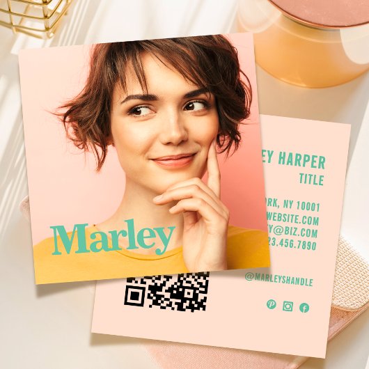 Moderne Minimalistische Eenvoudige Professionele F Vierkante Visitekaartje