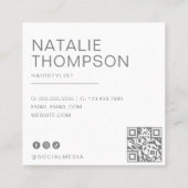 Moderne minimalistische eenvoudige professionele f vierkante visitekaartje (Achterkant)