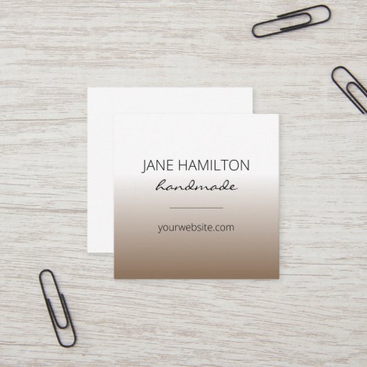 Moderne minimalistische eenvoudige profielkaart vierkante visitekaartje (Voorkant / Achterkant in situ)