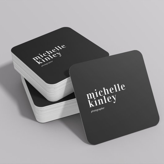 Moderne, minimalistische, eenvoudige QR-code perso Vierkante Visitekaartje