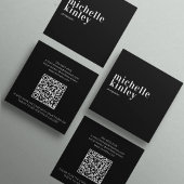 Moderne, minimalistische, eenvoudige QR-code perso Vierkante Visitekaartje